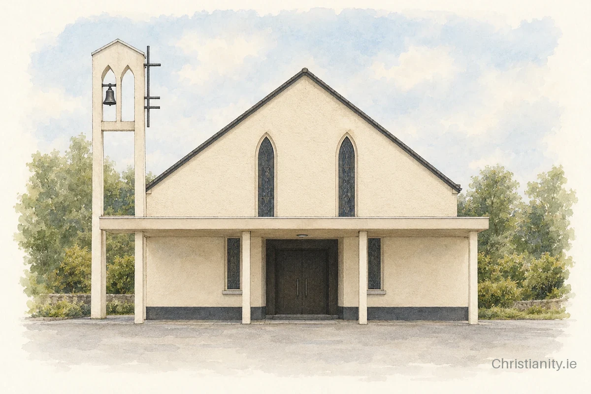 Watercolour and ink illustration of St. Joseph's, Drumkilly