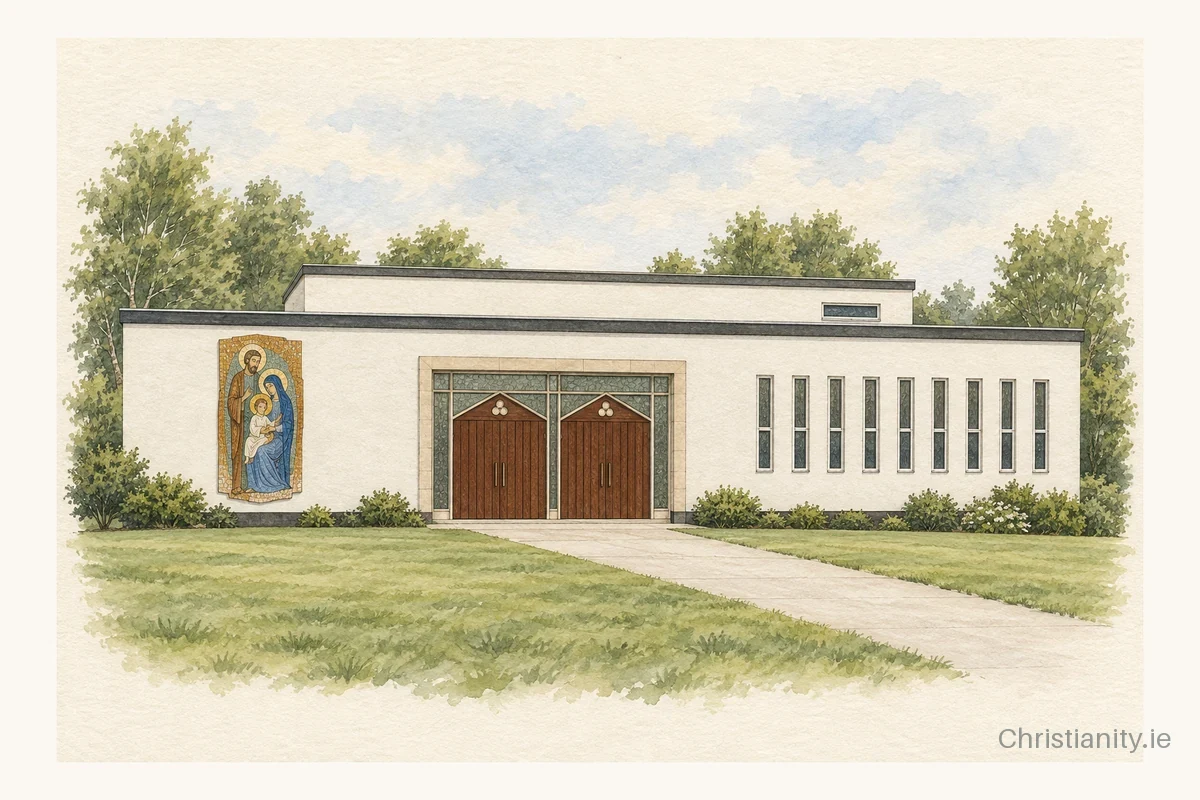 Watercolour and ink illustration of St Joseph’s, Galliagh