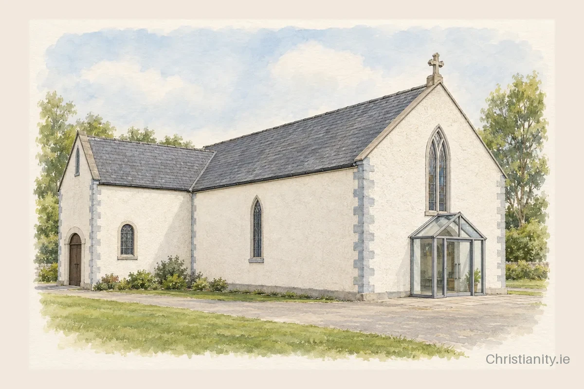 Watercolour and ink illustration of St. Joseph’s, Grenanstown