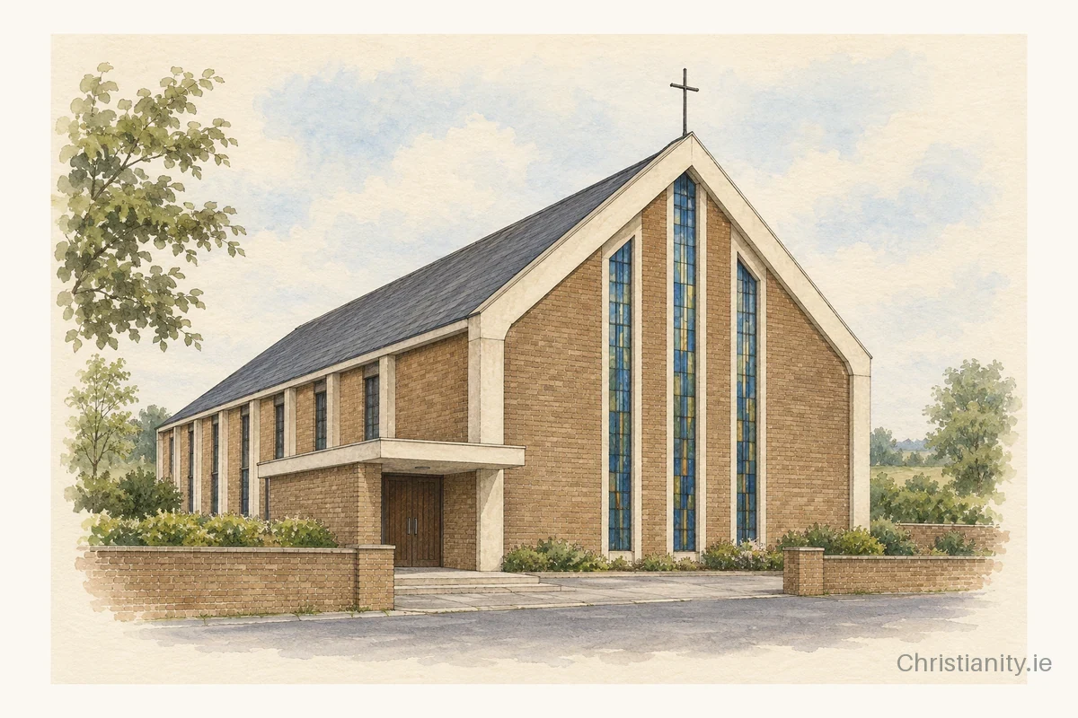 Watercolour and ink illustration of St Joseph's, Kildimo