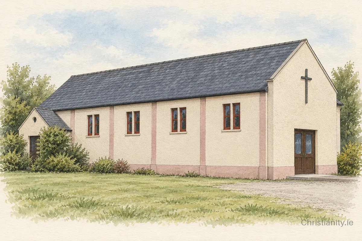 Watercolour and ink illustration of St Joseph’s, Letterbrick