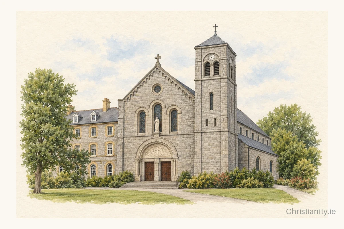 Watercolour and ink illustration of St. Joseph's Redemptorist Church