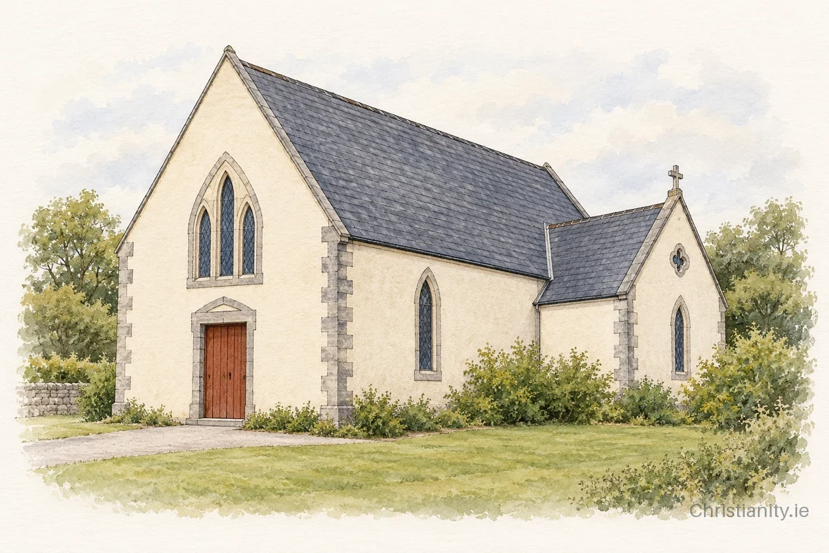 Watercolour and ink illustration of St. Kilian