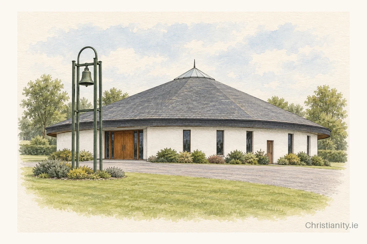 Watercolour and ink illustration of St Lastra’s, Donaghmoyne
