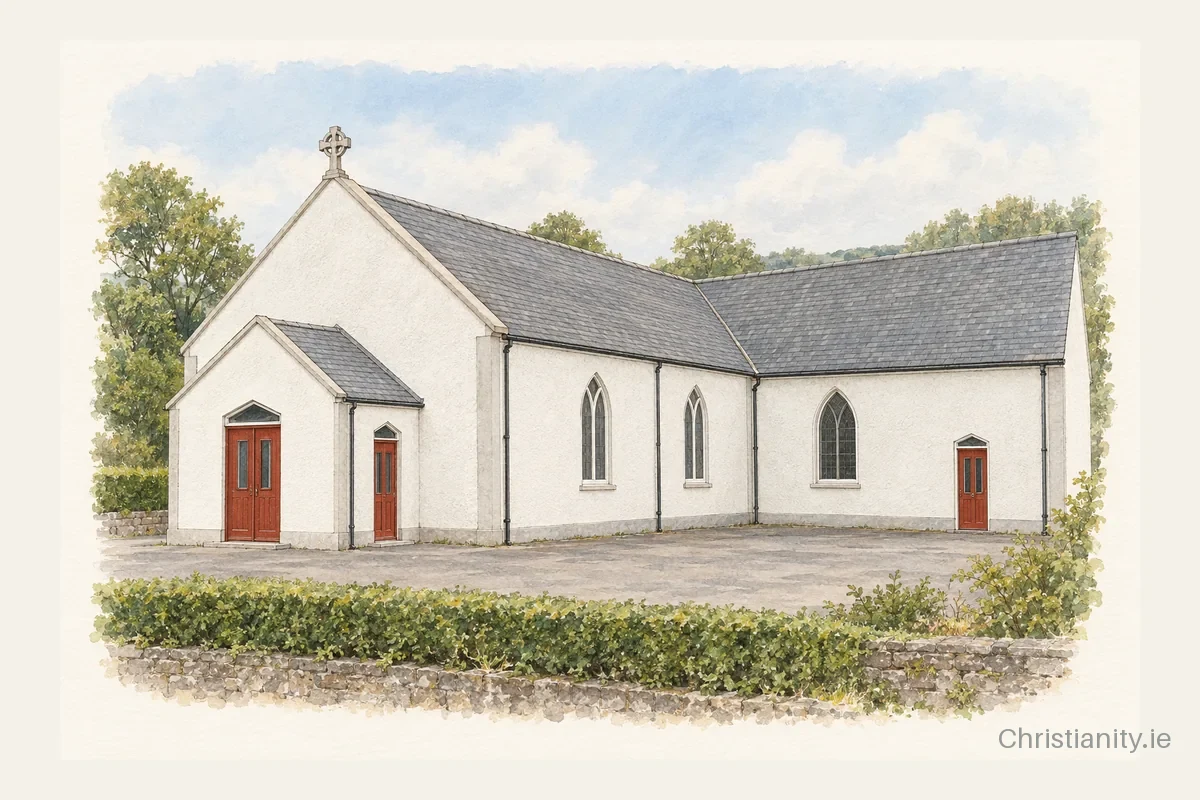 Watercolour and ink illustration of St. Laurence O'Toole, Inch