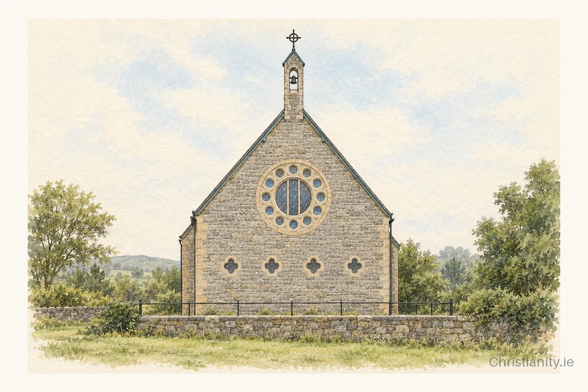 Watercolour and ink illustration of St. Mary, Altinure