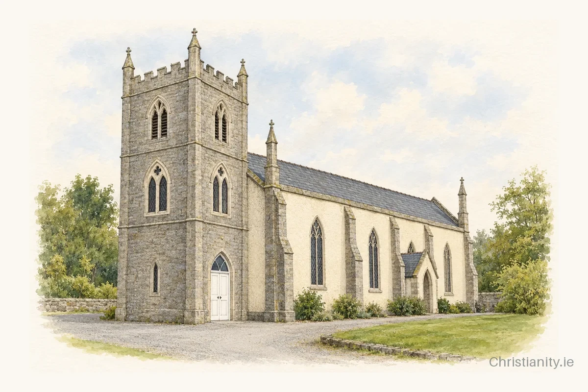 Watercolour and ink illustration of St. Mary