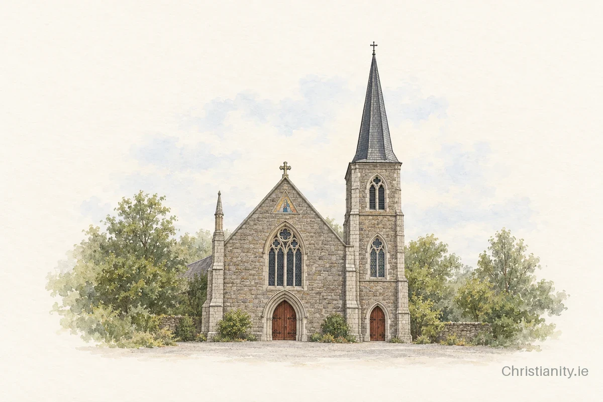 Watercolour and ink illustration of St. Mary