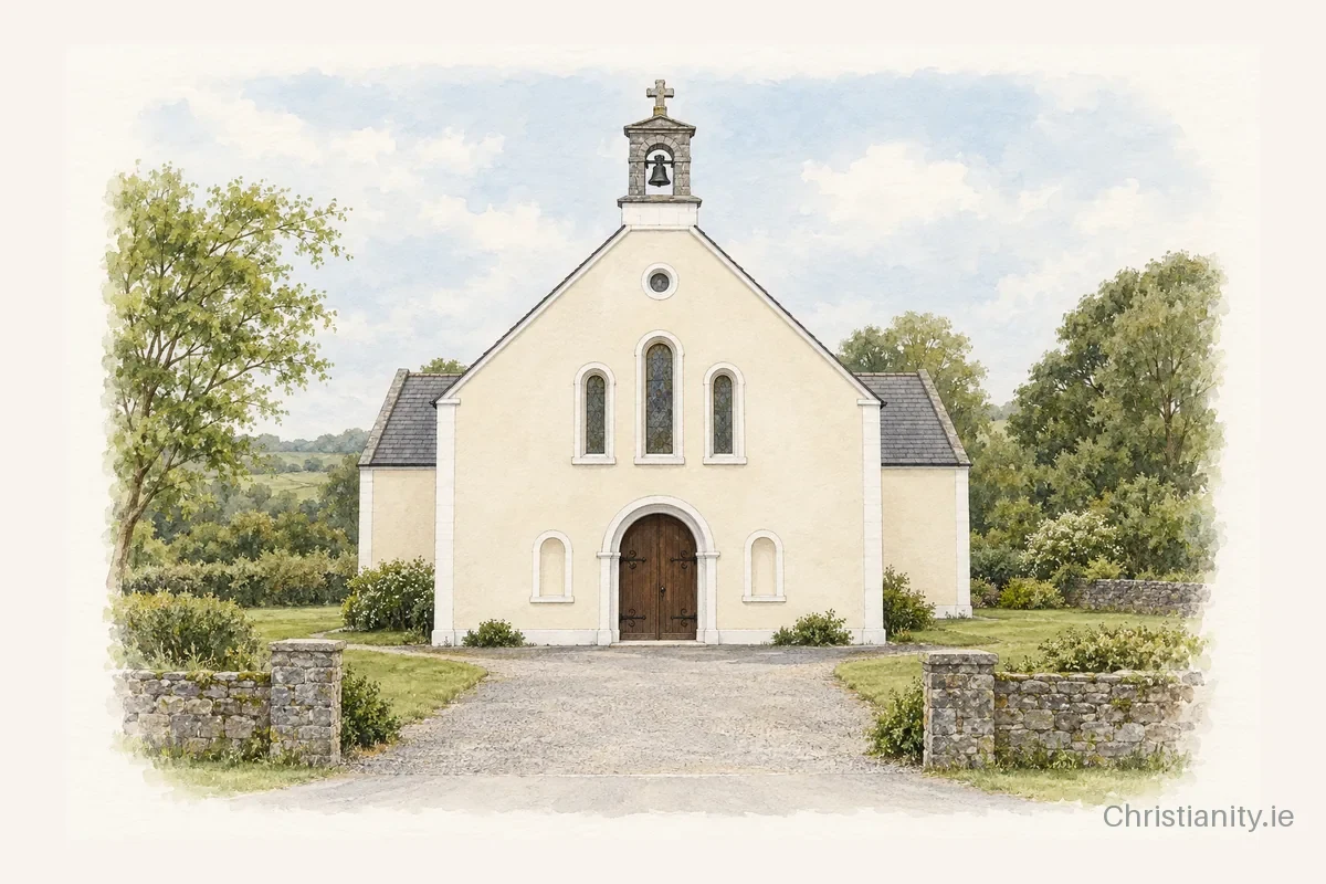 Watercolour and ink illustration of St. Mary
