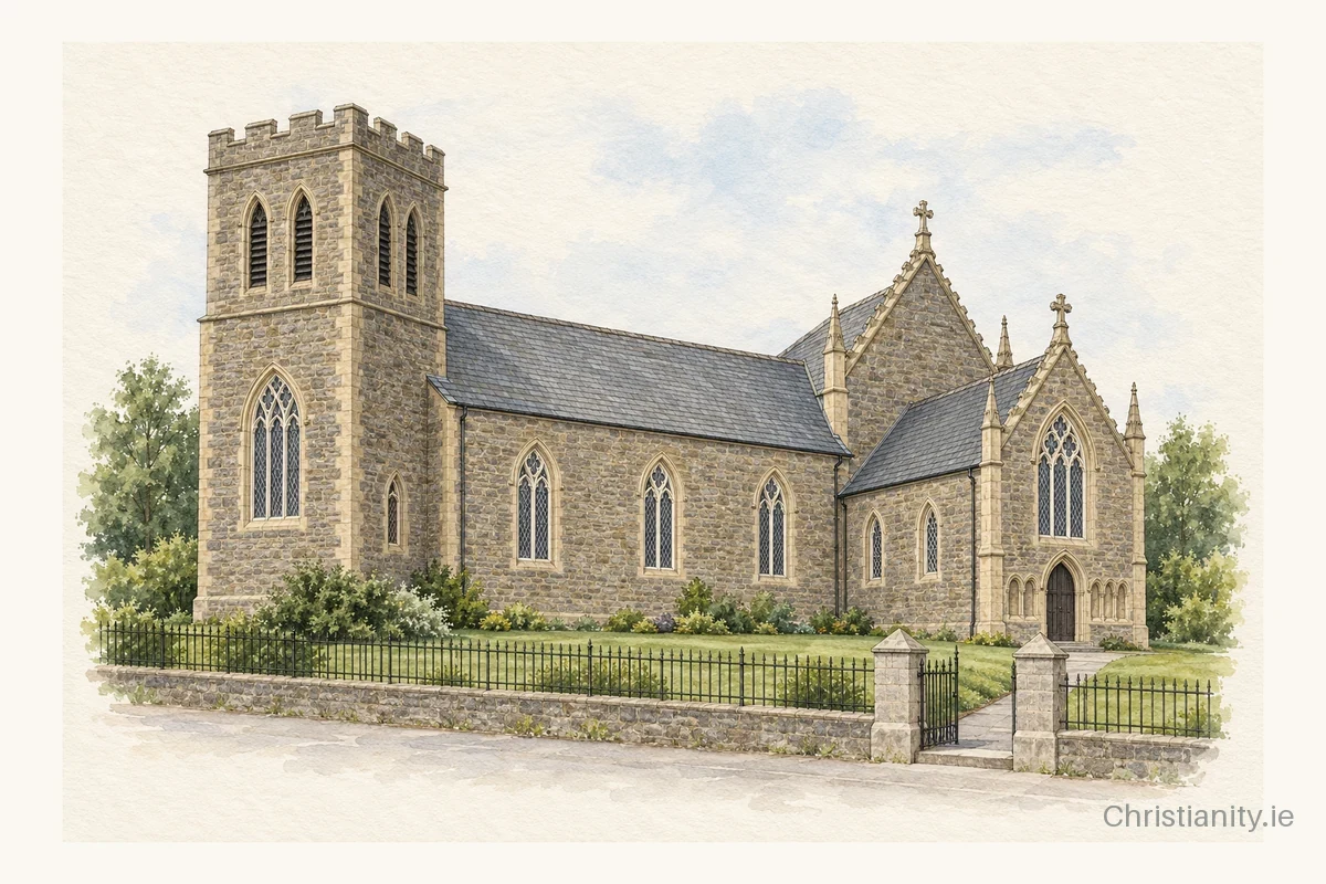 Watercolour and ink illustration of St. Mary