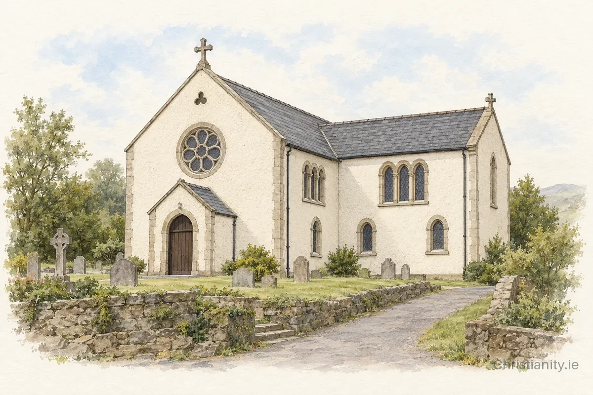 Watercolour and ink illustration of St. Mary