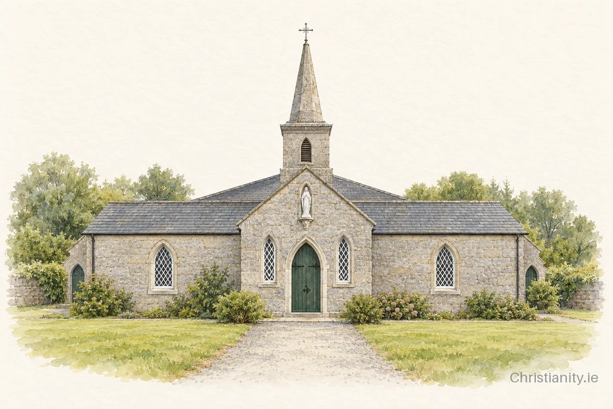 Watercolour and ink illustration of St. Mary