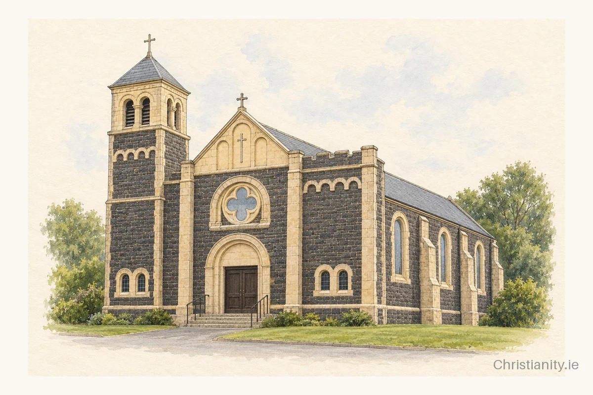 Watercolour and ink illustration of St. Mary Star of the Sea