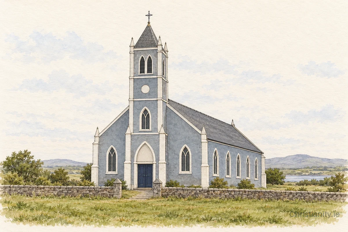Watercolour and ink illustration of St Mary’s, Ballybrack