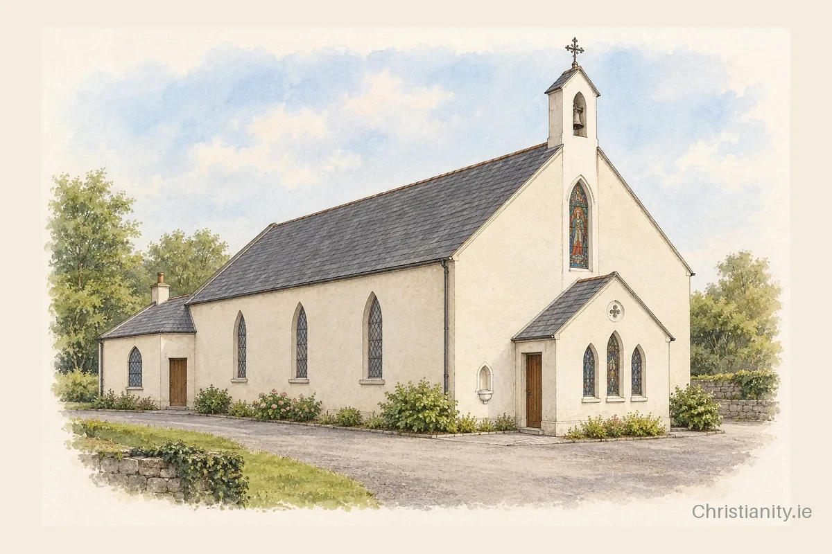 Watercolour and ink illustration of St. Mary's, Berrings