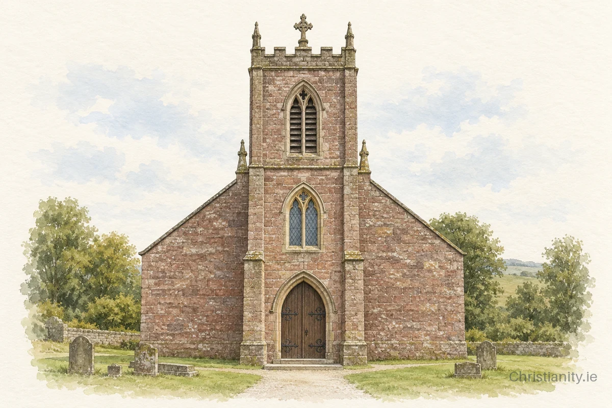 Watercolour and ink illustration of St Mary’s
