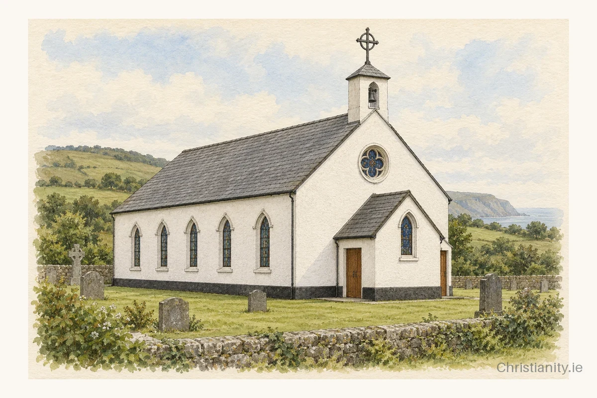 Watercolour and ink illustration of ST MARY’S Chapel