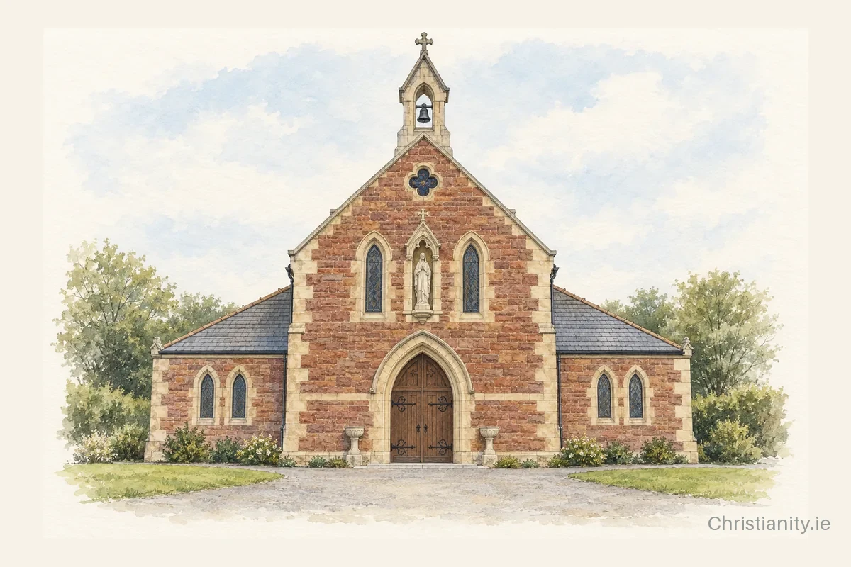 Watercolour and ink illustration of St. Mary's Church, Carrigtwohill