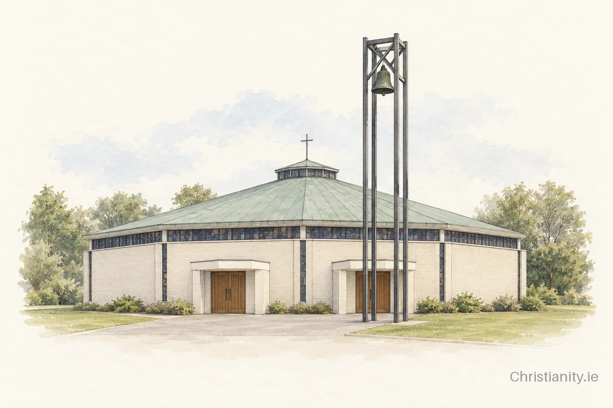 Watercolour and ink illustration of St Mary’s Church, Cloone