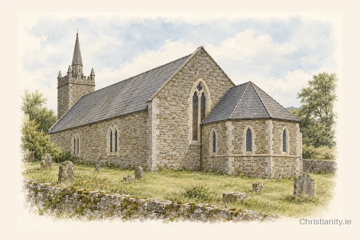 Watercolour and ink illustration of St. Mary's Church