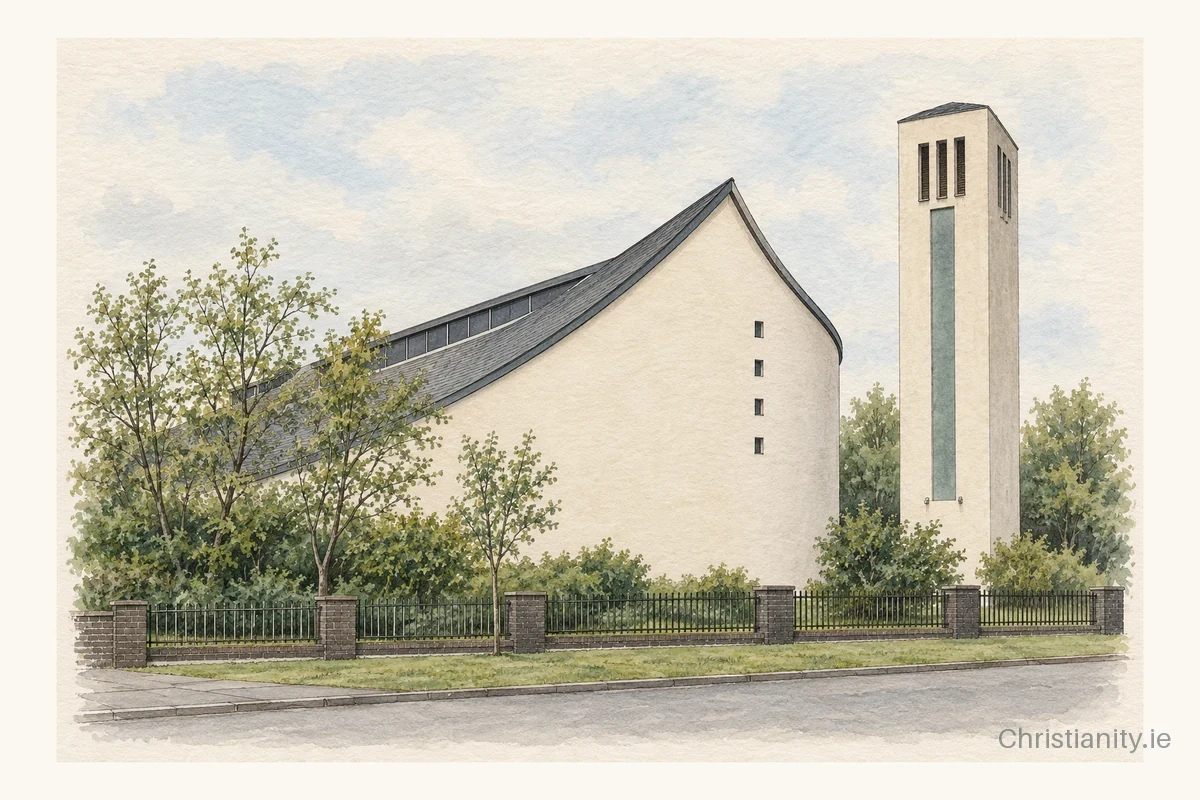 Watercolour and ink illustration of St Mary's Church
