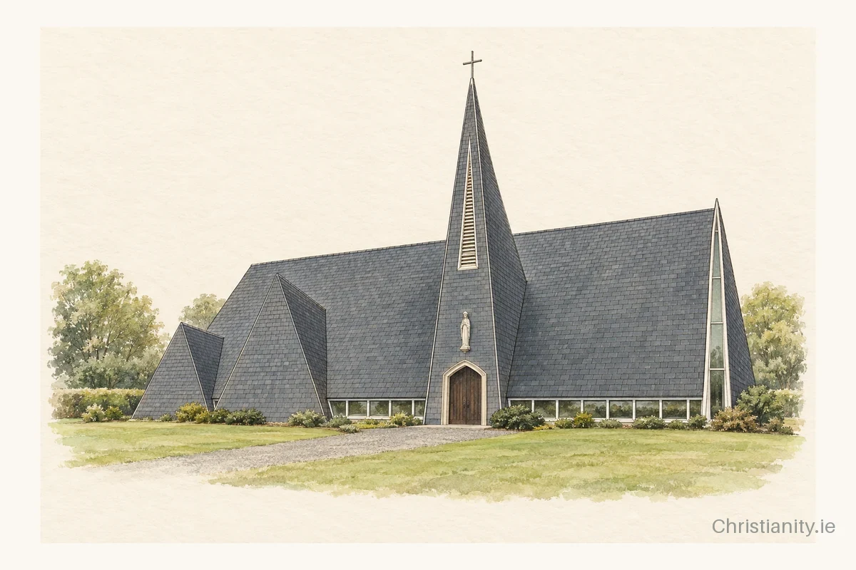 Watercolour and ink illustration of St. Mary’s Church, Julianstown