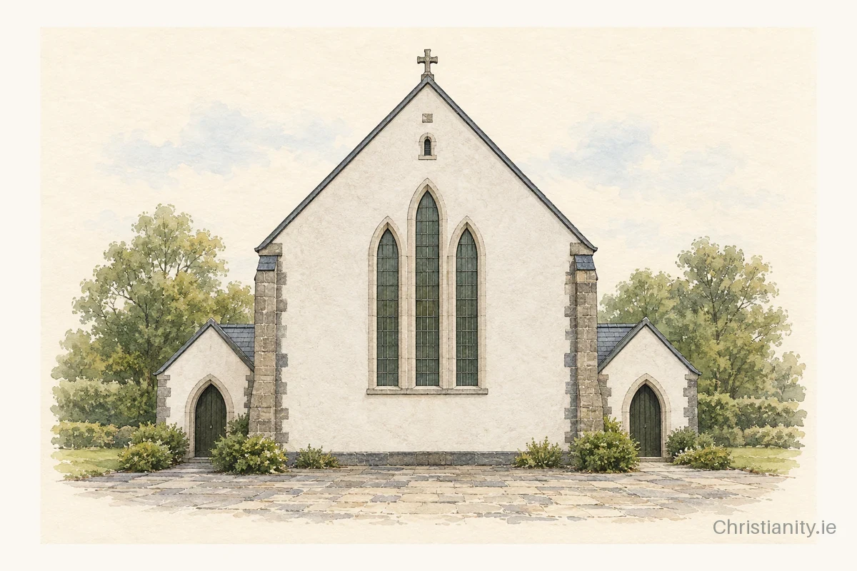 Watercolour and ink illustration of St. Mary's Church, Wolfhill