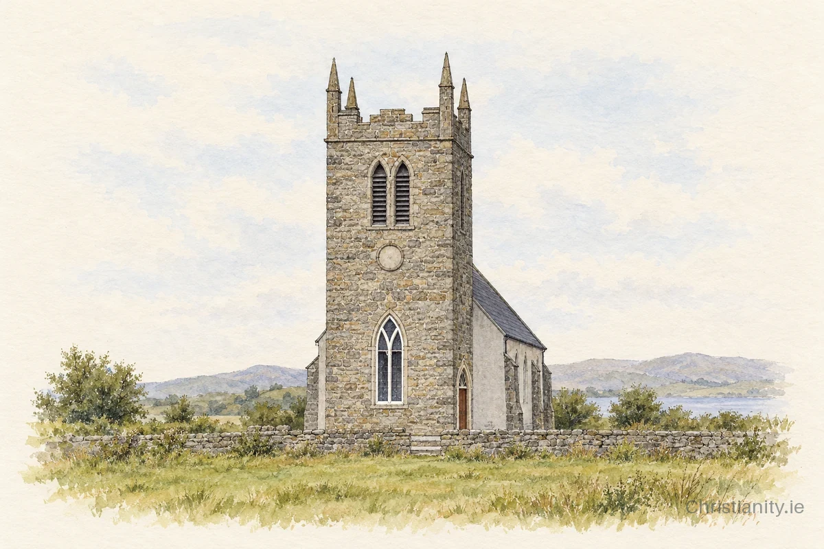 Watercolour and ink illustration of St Mary’s, Cockhill