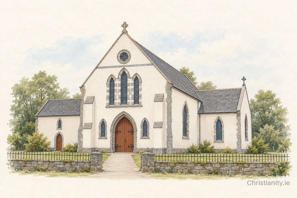 Watercolour and ink illustration of St. Mary's
