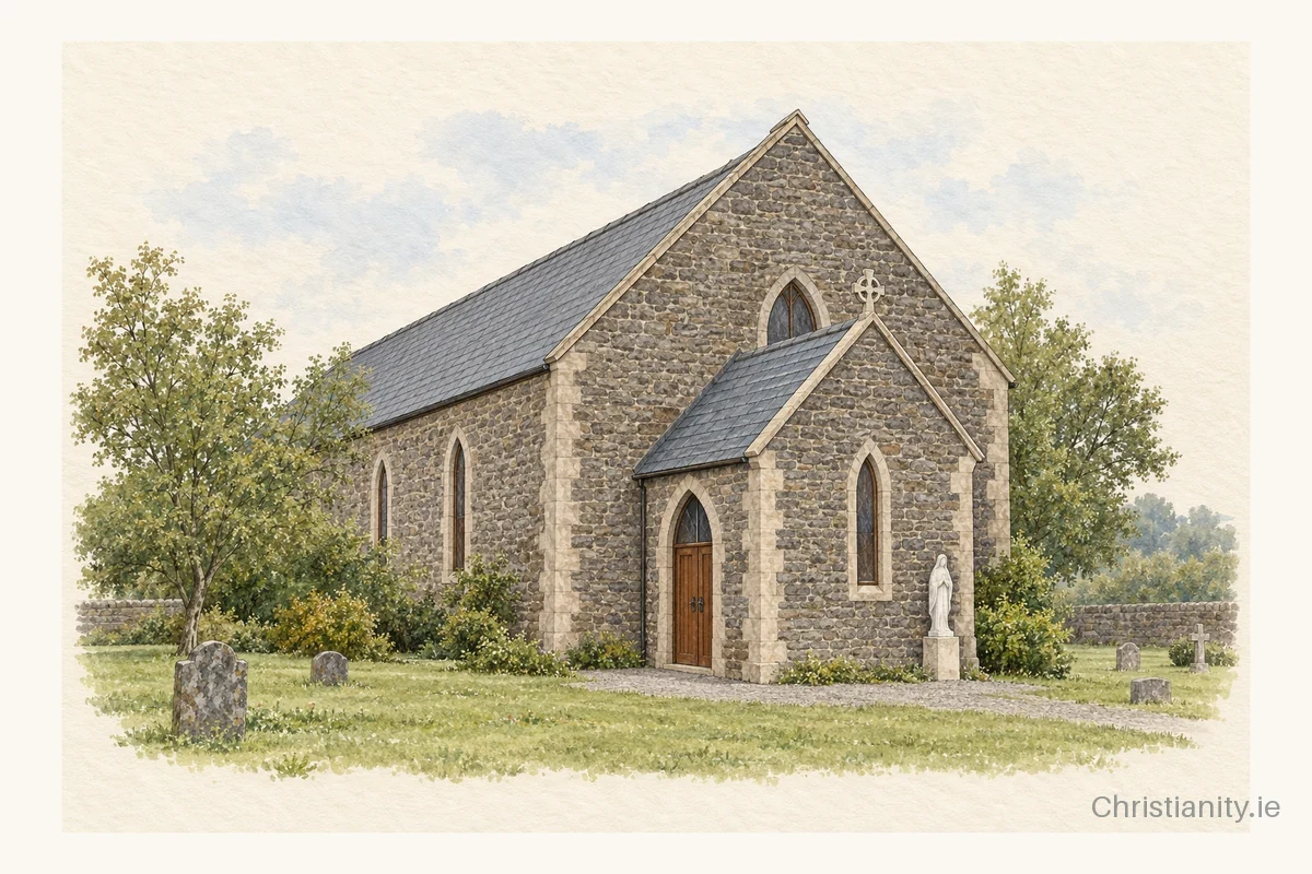 Watercolour and ink illustration of St Mary’s, Coolcalm