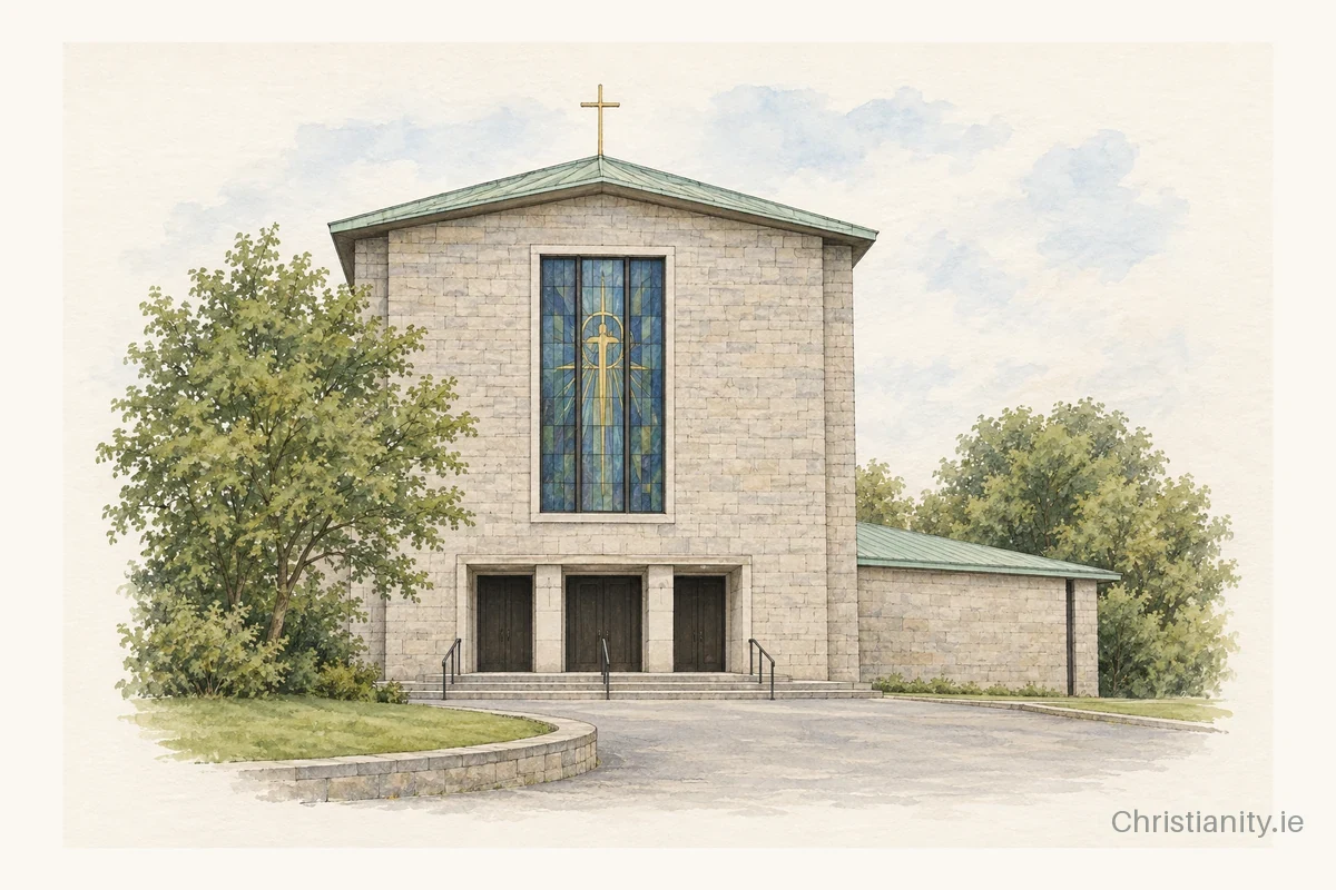 Watercolour and ink illustration of St Mary's