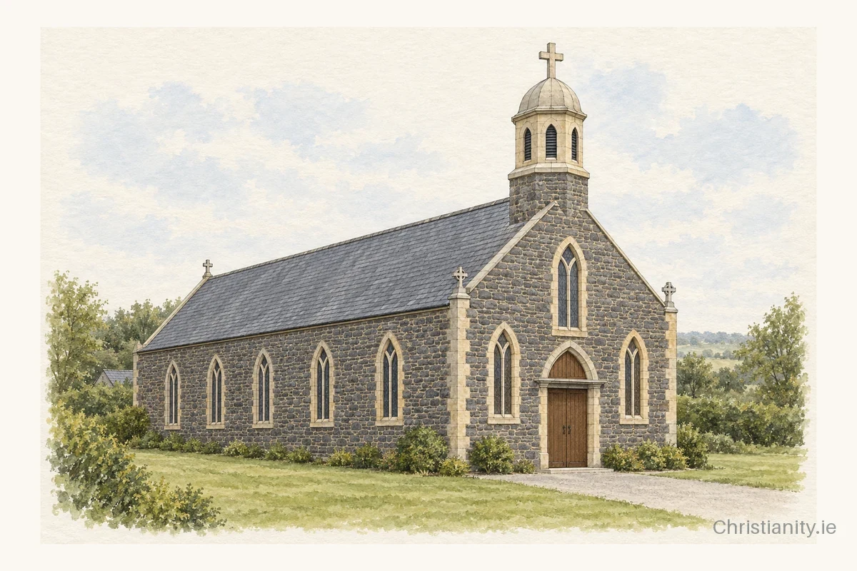 Watercolour and ink illustration of St Mary’s, Drumagarner