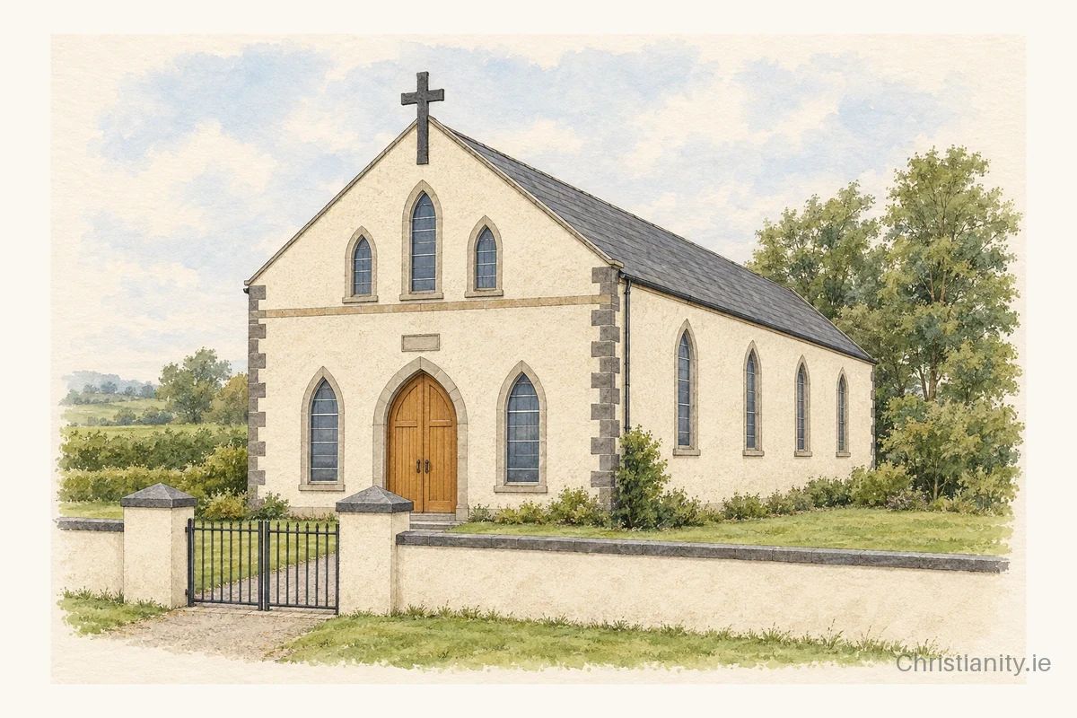 Watercolour and ink illustration of St Mary’s, Glennan