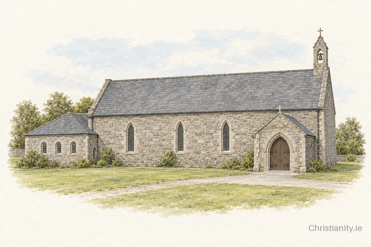 Watercolour and ink illustration of St Mary’s
