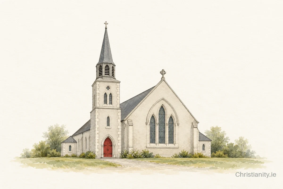 Watercolour and ink illustration of St Mary’s