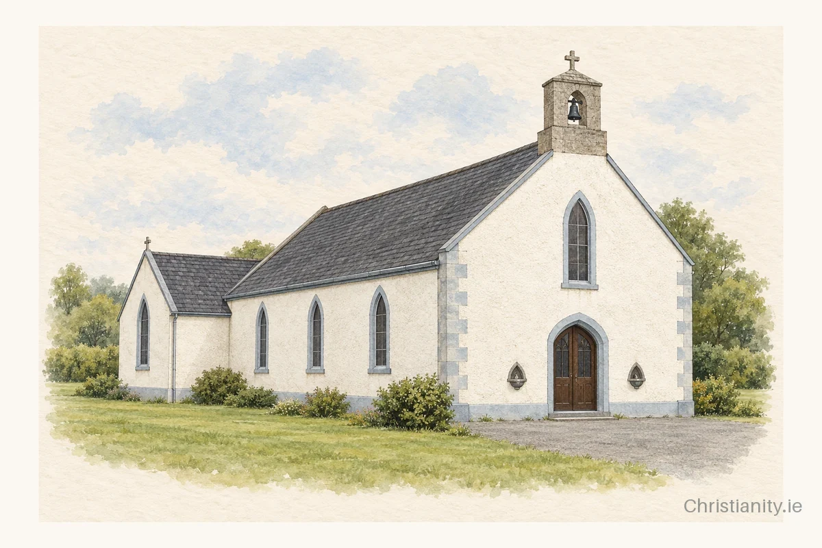 Watercolour and ink illustration of St Mary’s