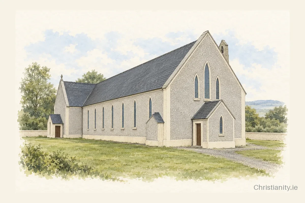Watercolour and ink illustration of St Mary’s Tarbert