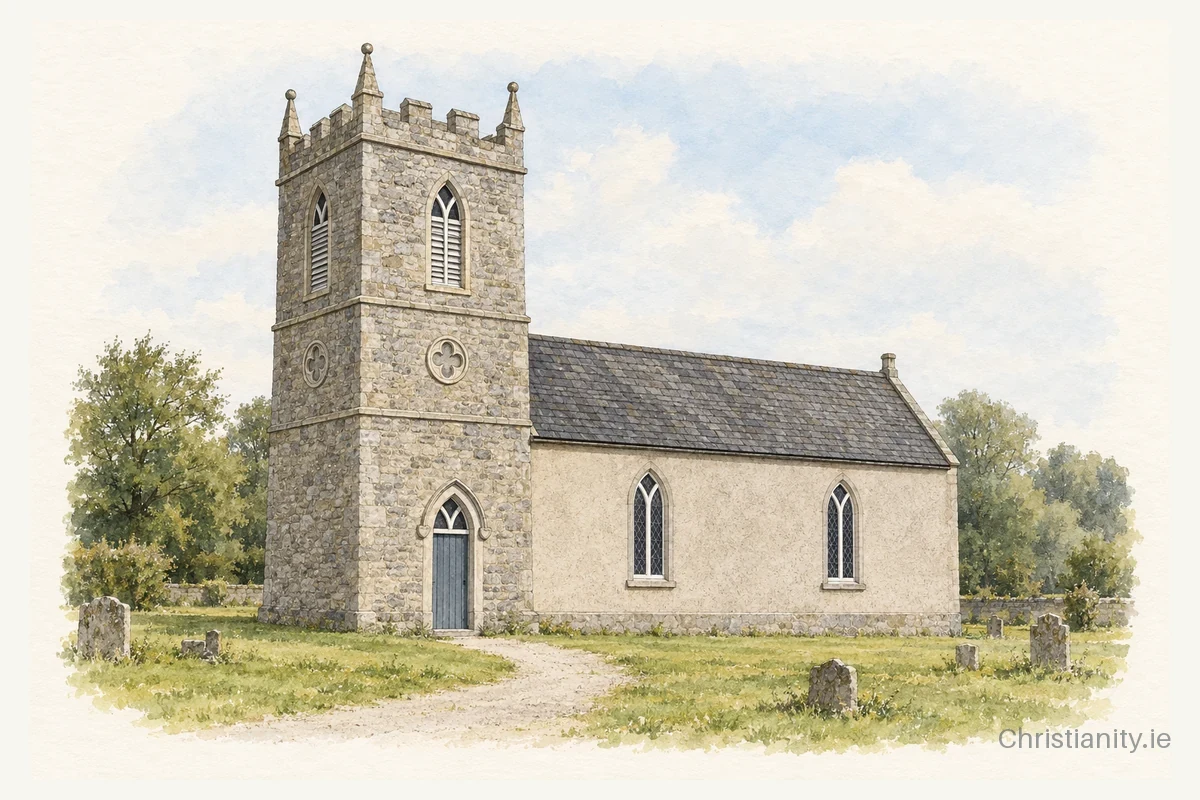 Watercolour and ink illustration of St. Nicholas's Church