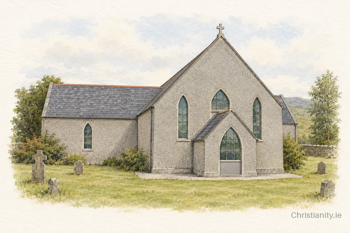 Watercolour and ink illustration of St Patrick, Barranisky