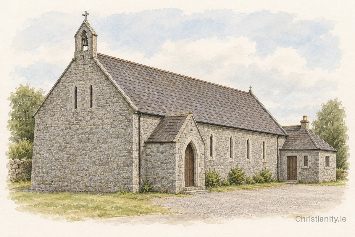 Watercolour and ink illustration of St. Patrick