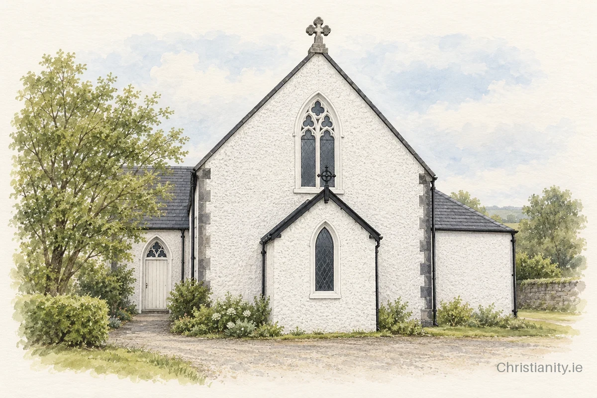 Watercolour and ink illustration of St. Patrick