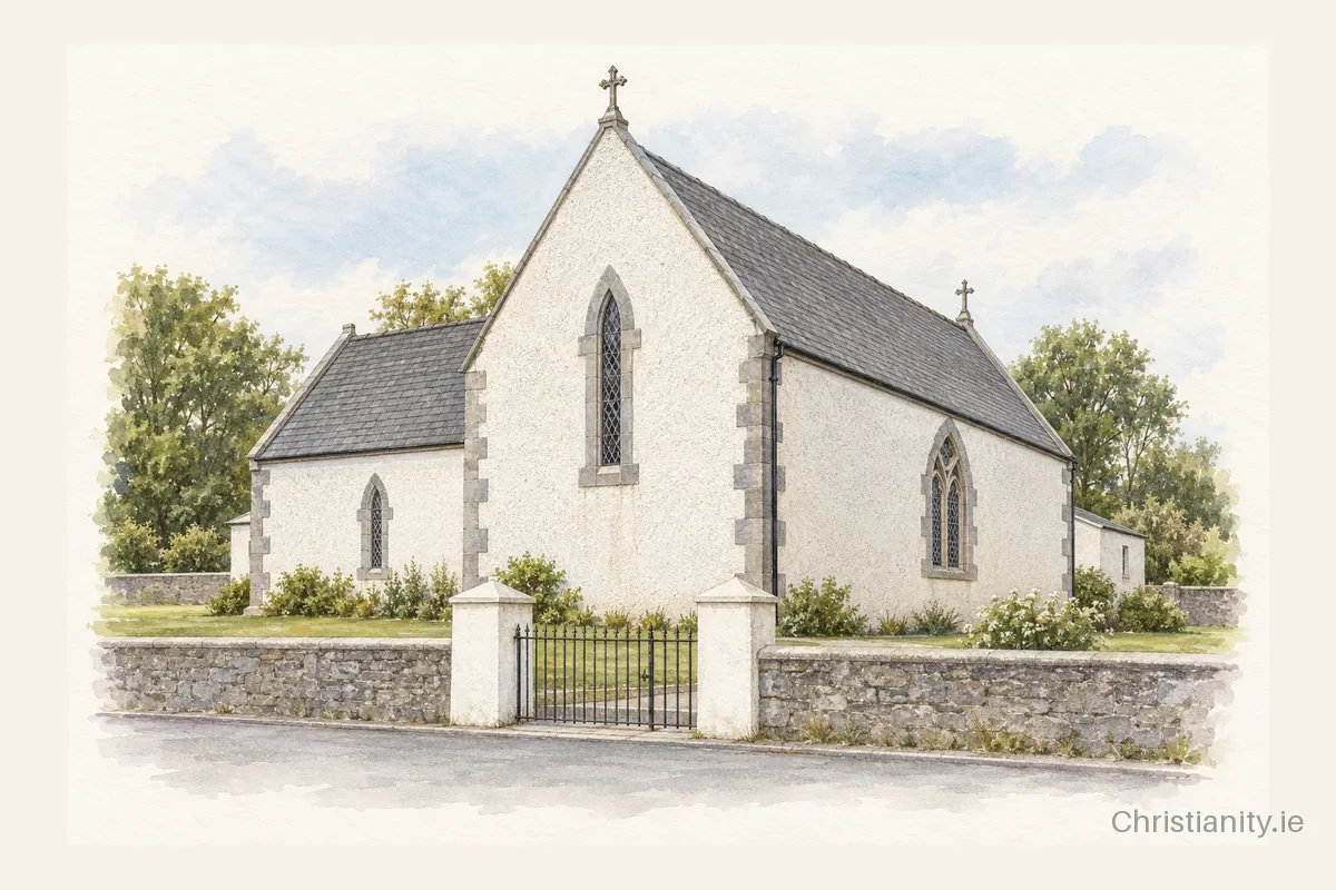 Watercolour and ink illustration of St. Patrick
