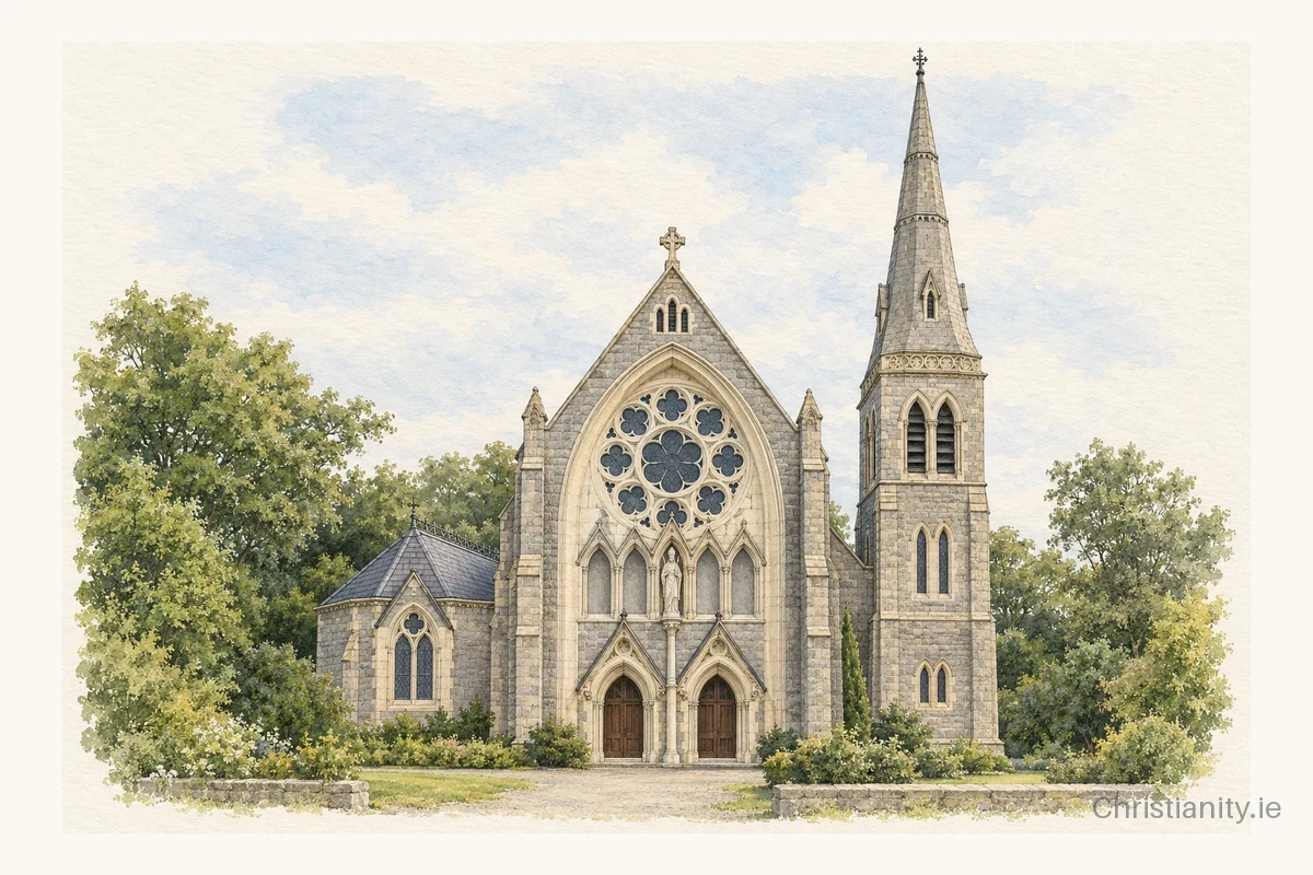 Watercolour and ink illustration of St. Patrick