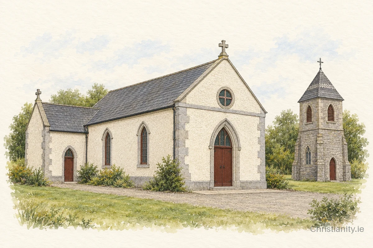 Watercolour and ink illustration of St. Patrick