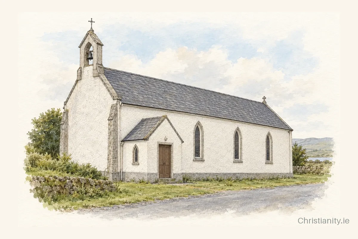 Watercolour and ink illustration of St Patrick’s