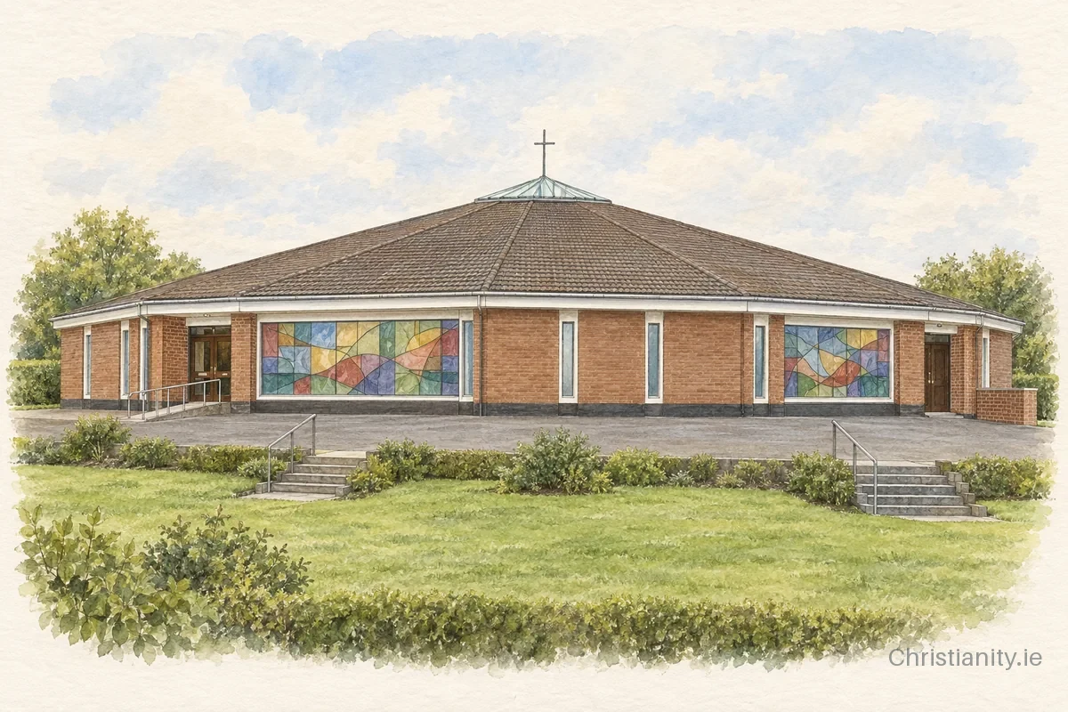 Watercolour and ink illustration of St. Patrick’s Church, Ballina