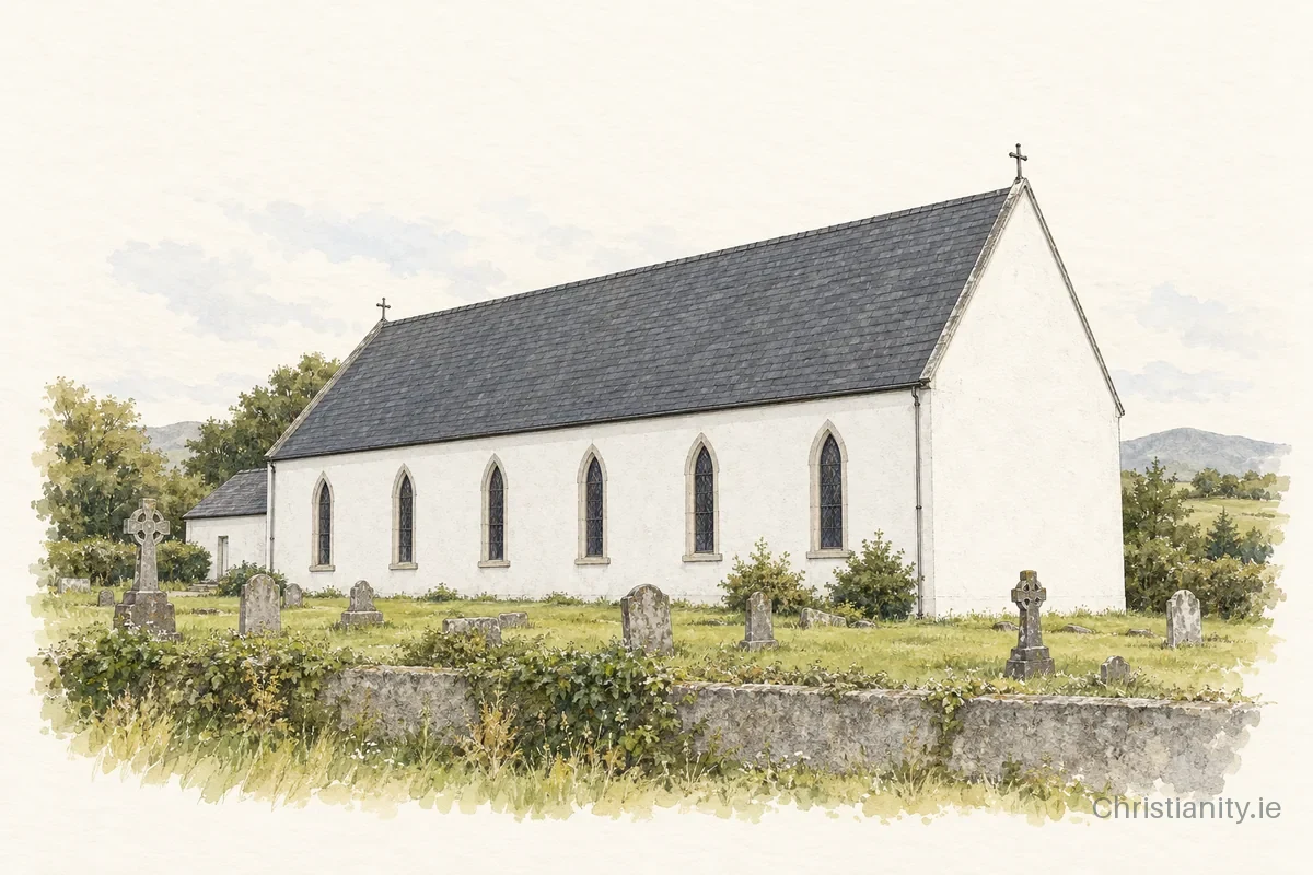 Watercolour and ink illustration of St. Patrick's Church