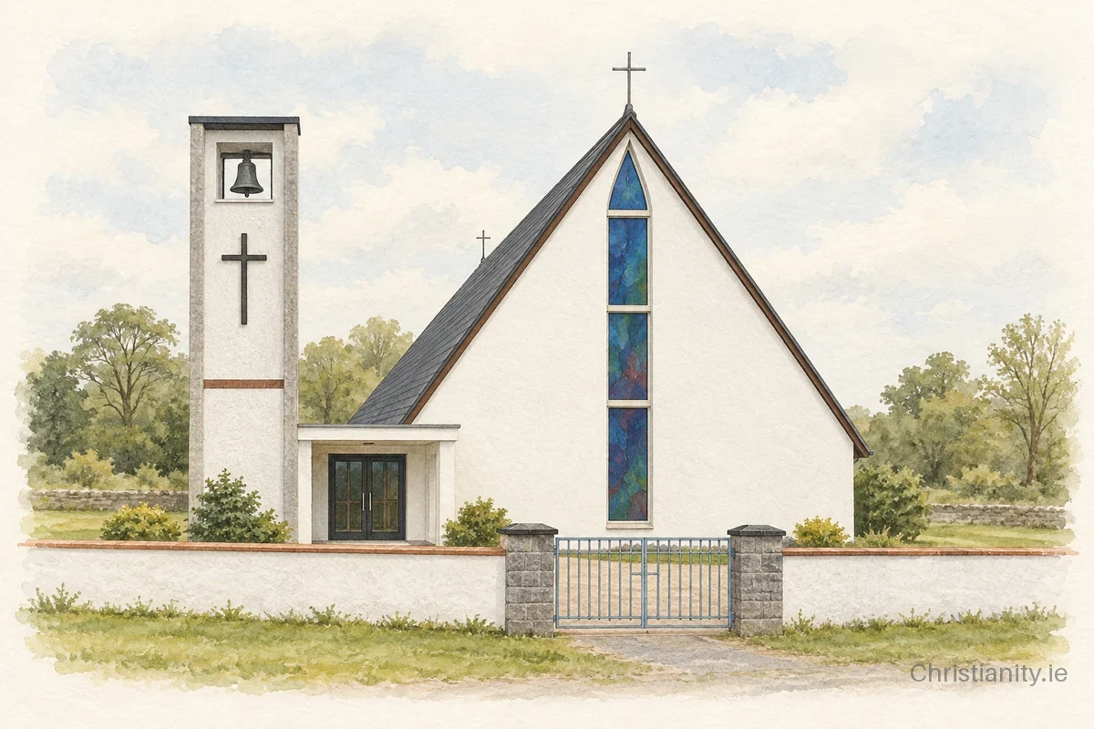 Watercolour and ink illustration of St Patrick’s Church