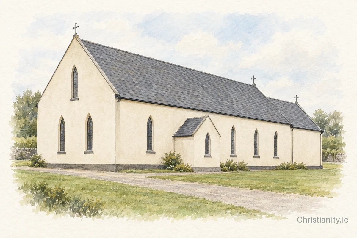 Watercolour and ink illustration of St Patrick’s Church