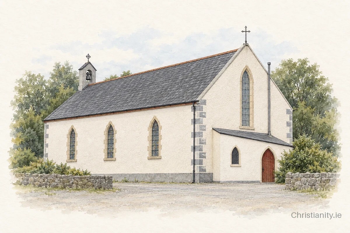 Watercolour and ink illustration of St Patrick's Church, Dysart